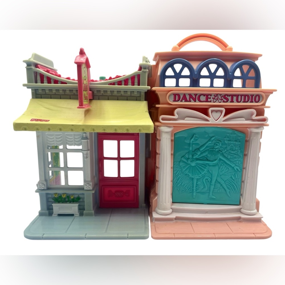 Vintage Fisher-Price Sweet Street Candy Shop and Dance Studio play set